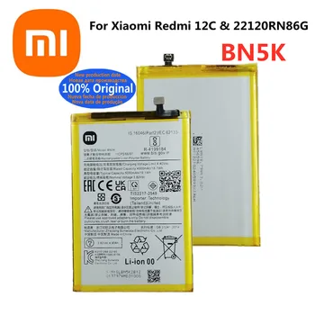 100% Prvotne Novo BN5K 5000mAh Telefon Baterija Za Xiaomi Redmi 12C & 22120RN86G Visoke Kakovosti Zamenjava Baterije Bateria Slike