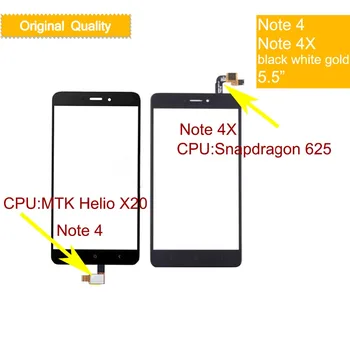 10Pcs/Veliko Za Xiaomi Redmi Opomba 4 4X, Zaslon na Dotik, Računalnike, občutljiv na Dotik Senzor Spredaj LCD Steklo Zamenjava Slike