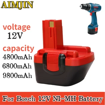 12V 4.8/6.8/9.8 Ah zamenljiva baterija za Bosch akumulatorski vrtalnik BAT045 BAT046 BAT049 BAT120 BAT139 GSB orodje na baterije Slike