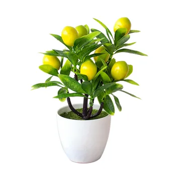 1pc Plastičnih Umetnih Lemon Tree Simulacije Posajenih Rastlin Ponaredek Bonsaj Okraski Doma Dekor Namizni Dekor Urad Dekor Slike