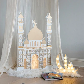 1PC Ramadana Adventni Koledar, LED Koledar Omara S Predalom Polje Multi Funkcionalne Kabinet Okraski Za Božič, Eid Mubarak Slike