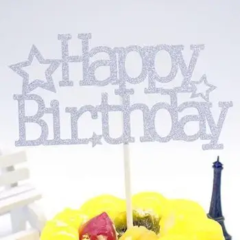 1pc Ustvarjalne Star Happy Birthday Cake Zastavo Multi Barve Torto Pokrivalo Zastave Za Rojstni dan Torta Peko Dekoracijo Slike