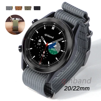 22 mm 20 mm, Trak za Samsung galaxy Watch 4 40 mm 44 Klasičnih 42mm 46mm Active2 Najlon Pasu za Huawei Watch Band Amazfit Zapestnica Slike