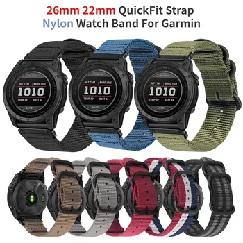 26 mm 22 mm QuickFit Najlon Watch Band Za Garmin Fenix 7X Pro 6X 5X Pro Plus Trak Visoke Kakovosti Watchband Fenix 7 6 Pro 5 Zapestnica Slike