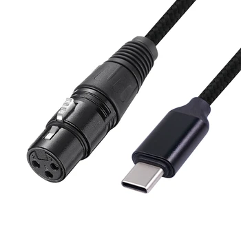 2X USB C Do XLR Ženski Kabel, USB C Mikrofon Kabel Tip C Moški-XLR Ženski Mic Povezavo Studio Avdio Kabel (2M/ZA 6,6 FT) Slike