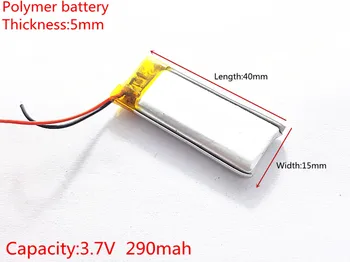 3.7 V,290mAH,501540 PLIB; polimer litij-ionska / Litij-ionska baterija za GPS,mp3,mp4,mp5,dvd,model igrača Slike