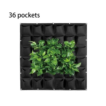 36 Žepi Vertikalni Vrt posteljo lonci cvet, ki raste vrečke Wall-mounted Visi Sajenje Torba Črna netkanih Tkanin Rastlinskih Dvorišče S1 Slike