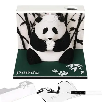 3D Lepljive Opombe Kartonske Memo Pad Panda Design Okrasni Trganje-Stran DIY Božič Papir Carving Umetnosti Namizno Dekoracijo Darilo Za Slike