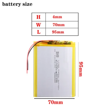 407095 3,7 V 5000mAh Polnilne Li-Polymer Li-ionska Baterija Za tablični računalnik 7 inch Slike