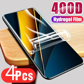 4pcs Jasno hydrogel film Za Xiaomi Poco X6 Pro pocophone X6pro X 6pro zaščitno folijo 6.67 cm Polno lepilo pokrovček mehak film Slike