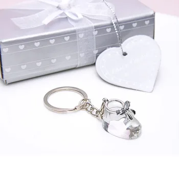 50pcs/veliko Kristalno Zbiranje Baby Čevelj Keychain Keyring Čevljev Key Ring Krst Poročno darilo Baby Tuš Uslug ZA4410 Slike