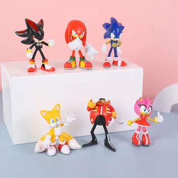 6 cm Super Sonic Anime Akcijska Figura, Ježa Shadow Rep PVC Model Lutke Igrače Otrok Kawaii Živali Igrača Otroci Darilo za Rojstni dan Slike