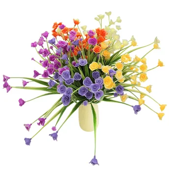 7 Vilice 1 Dodajajo Umetne Rastline Plastičnih Spomladi Trava Zvezdnato Poroka na Prostem Cvetlični lonček Vaze za Dekoracijo Doma Ponaredek Cvet Slike