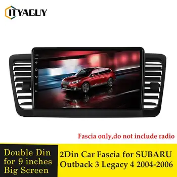 9 Palcev Car Audio Posnetek GPS Navigacija Fascijo Plošča Android DVD Plastični Okvir Fascias Ploščo za Subaru Legacy Outback 2004-2006 Slike