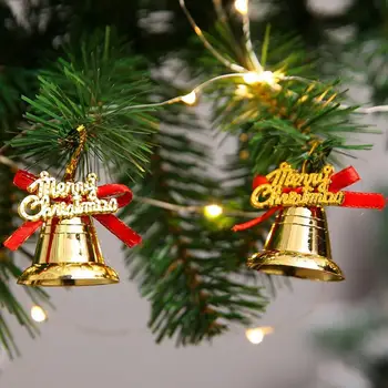 9Pcs/Paket Mini Božič Golden Bell Ustvarjalne Sije Lahki Zvonovi Obesek Okraski za Božična Drevesa Okraski Stranka Slike