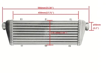 Aluminij Intercooler Univerzalni Prednji Gori 596*212*69 mm ,56mm Vstopnih/Izstopnih Visoko Tok Lahka Teža Super Turbo Polnilnik Sistem Slike