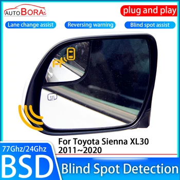 AutoBora Avto Slepa Pega, Sistem za Zaznavanje BSD BSA BSM Senzor Voziti Vzvratno Ogledalo za Spremljanje Toyota Sienna XL30 2011~2020 Slike