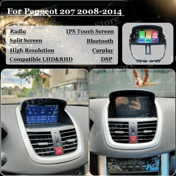 Avtomobilske Centralne Večpredstavnostna 2 Din Android Zaslon Za Peugeot 207 2008-2014 avtoradio Z Bluetooth Stereo-Sprejemnik, CD Predvajalnik Slike