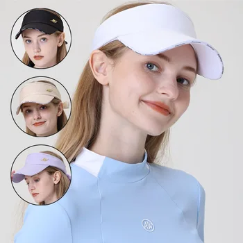 Azureway Ženske Nastavljiv Golf Prazno Vrh Dame Klobuki Dihanje Golf sončnega Kape Anti-uv Baseball Headcover s Kravato Loka Slike