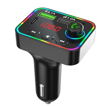 Bluetooth 5.0 Avto FM Oddajnik MP3 Predvajalnik, Brezžični kompletom za Prostoročno Sprejemnik Adapter S PD USB Telefon Polnilnik Slike