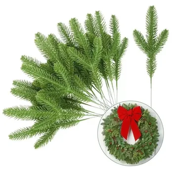 Božič Borovega Igle Veje Ponaredek Rastlin Božično Drevo Ornament Okraski za Dom DIY Venec Darilo Polje, Poročno Cvetje Slike