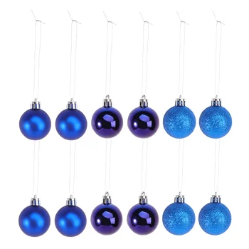 Božični Okraski Modra: 24pcs 4 cm Odporna Božič Drevo Baubles Majhen Obesek Visi za Počitnice Stranka Slike