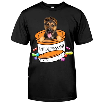 CLOOCL Pet Pes nemški Ovčar Bombaža T-Shirt Moda Poletje Tiskano Majico Harajuku Priložnostne Srajco Vrhovi Smešno Bombaž Black Tees Slike