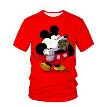 Disney Risanke Smešno Mickey Mouse 3d Natisnjeni T-shirt Vrh Poletje moška T-shirt Kratek Rokav Dnom Majica moška T-shirt Moda Slike