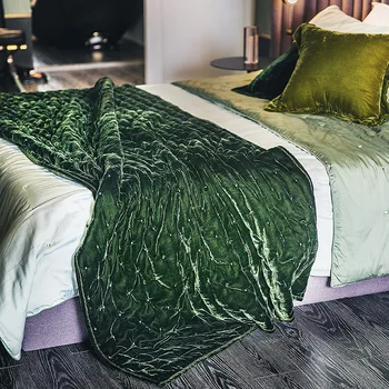 Fusheng retro poletje klimatska naprava odejo temno zelena brocade odeja na postelji, odejo kavč odejo žamet, tako Slike