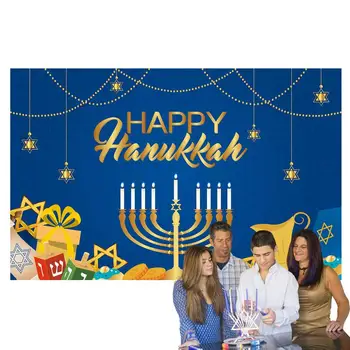 Hanukkah Ozadje Banner Vesel Hanukkah Modra Dekorativne Luči Prenosni Festival Dekoracijo Za Dom Na Trganje Banner Slike