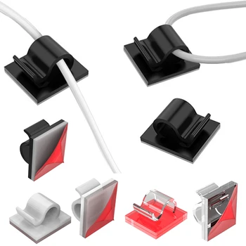 Kabel Organizator Samolepilni zaponkami Tabela Kabel USB za Upravljanje Objemka Avto Dom Desk Steno Kabel, Držalo za Polnjenje Žičnih Navijalec Slike