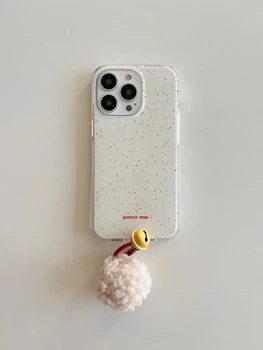 Lep Puhasto Žogo & Gold Bell Visijo Dvojne Plasti IMD Primeru za iPhone 15 14 13 Pro Max Nazaj Telefon Kritje za 12 11 Pro Max Capa Slike