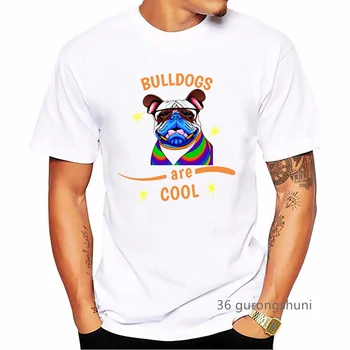 Ljubim Pugs/Spaniels/Terriers/Bulldogs/Nemški Sheperds/King Charles Tiskanja Tshirt Moški Oblačila 2023 Poletje Modni T-Shirt Homme Slike