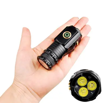 Mini Flash Super Moči Svetilka USB Polnjenje baterijska Svetilka Kampiranje Luč z Indikator Napajanja Ne Baterijo Slike