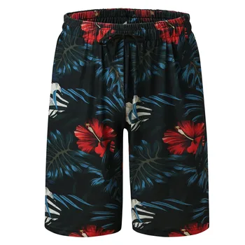 Moške Pomlad Poletje Kratke Hlače Počitnice Stranka Hlače Plaži Na Havajih Tropskih Rastlin Mandala Tiskanja Plaži Dna Udobno Hlače Slike
