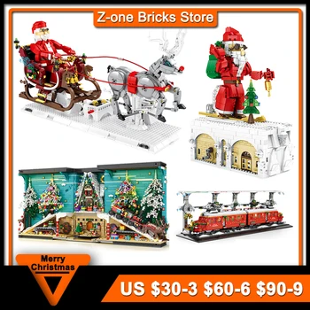 NOV Božični Okraski, Ustvarjalna Božič Elk Jelenov Santa Claus gradniki Najboljših Darila za Otroke, Otroci igrače Puzzle 66033 Slike