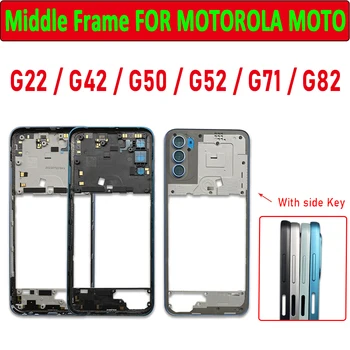 NOV Srednji Okvir Imetnik Stanovanjske Zamenjava rezervnih Delov S Strani Gumb za Fotoaparat, Objektiv Za Motorola Moto G22 G42 G50 G52 G71 G82 Slike