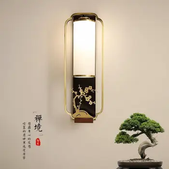 Novi Kitajski Slog Baker Stenske Svetilke Slive Cvetovi Orhideje Bambusa in Chrysanthemum Steno dnevne Sobe Žarnice Sodobne Zen Slike