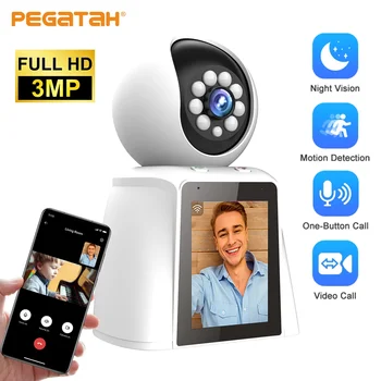 PEGATAH 4MP za 2,8 Palčni IPS Zaslon, Video Calling Smart Wifi Kamera Zaprtih Baby Monitor Samodejno Sledenje Brezžični PTZ Kamere CCTV Kamera Slike