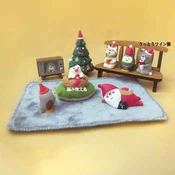Pozimi, Santa Claus Mačka Darilo Ustvarjalne Japonski ZAKKA Smolo Dekoracijo Čokoladna Torta Veverica Apple Nosi Drevo Pijače Pivo Slike