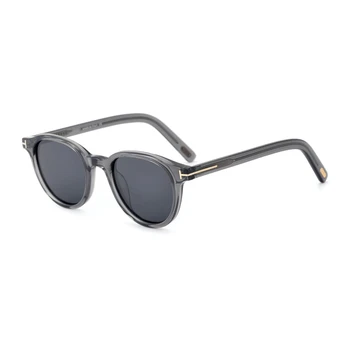 Retro Krog Polarizirana sončna Očala za Moške Letnik Acetat UV400 sončna Očala Ženske blagovne Znamke Design Anti-ultravijolično Sunglass Odtenki Slike