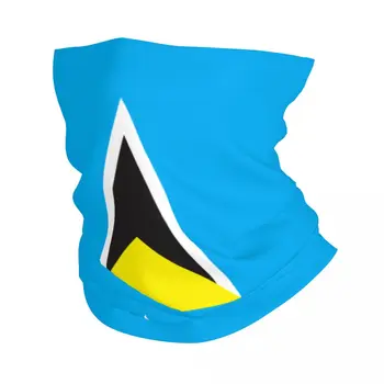 Saint Lucia Zastavo Ruta Kritje Vratu Natisnjeni Masko Šal Toplo Glavo Kolesarjenje za Moške, Ženske Odraslih Pozimi Slike