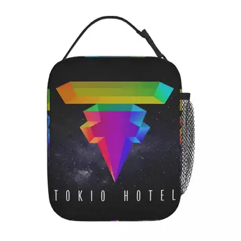 Tokio-Hotel-Logotip Izolirana Kosilo Vrečko Prenosni Kosilo Posodo, Hladilnik Vrečko Kosilo Polje Tote Šoli, Prostem Moški Ženske Slike