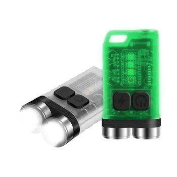 V3 LED Keychain Prenosna Svetilka Delo Svetlobe, Tip-C Polnilna Mini Svetilka z Magnetom UV Kampiranje Žep Luč Slike