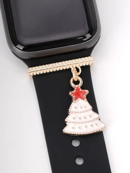 Več Božični Čar Watch Traku, Dekorativne Obroči za Apple Watch Silikonski Trak Dekorativni Nosorogovo Nakit Dodatki Slike