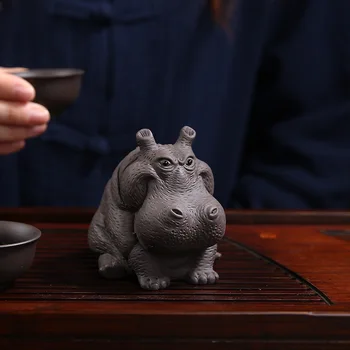 Vijolična Pesek Hippo Čaj Okraski Okraski Ročno Podpreti Čaj Tabela Osebnost Ustvarjalno Bogastvo Mizo Čaj Čaj, Set Čaj Za Hišne Živali Slike