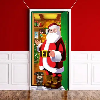 Vrata za Počitnice Praznično Božično Zaveso Ponovno Vrata Pokrov za Dekoracijo Doma Fotografija Božič Zimske Počitnice Odlikovanja Slike
