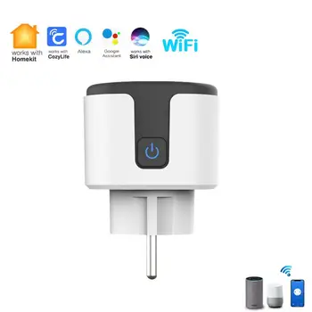 WiFi EU Smart Socket Adapter 16A/20A Z Močjo Monitor Siri Glasovni Nadzor električno Vtičnico in Vtičnico Čas Apple Homekit Za IOS Slike