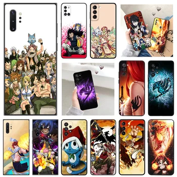 Črni Mat Telefon Primeru Za Samsung Note8 S8 S7 A90 M54 M53 M52 M51 M33 M32 M31 M22 M23 M13 M21 M14 Fairy Tail Anime Mehko Pokrov Slike